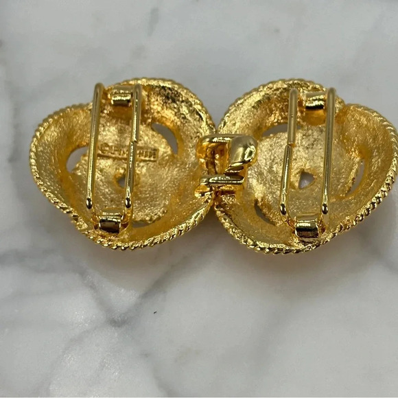 Vintage Paqette Signed Belt Buckle Set Rope Knot Design Dimensional Esta… - Picture 5 of 11